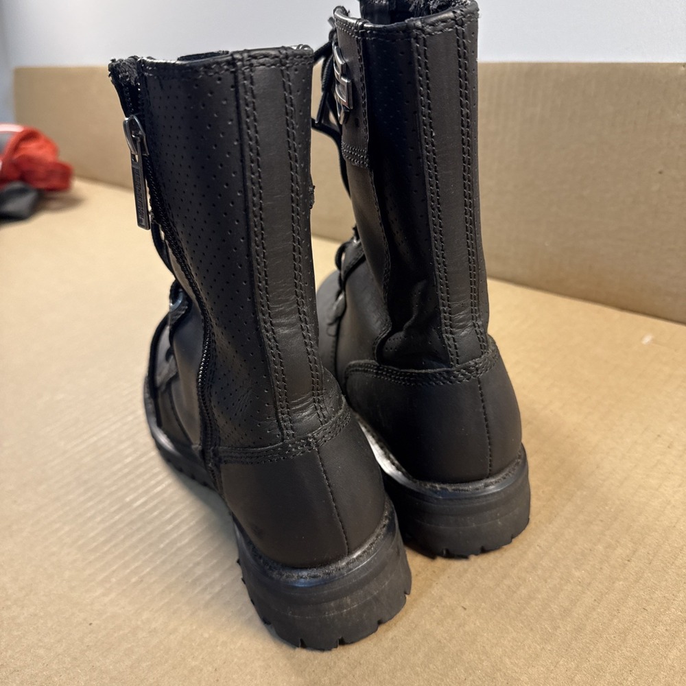Harley Davidson Women's Leather Black Boots Lace Zip Size 7, Model 87001 - Picture 6 of 9